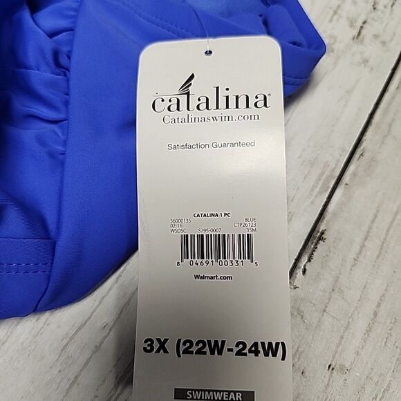 NWT Catalina One piece Blue Bathing Suit Twistfront Women's SZ 3X - Picture 12 of 12